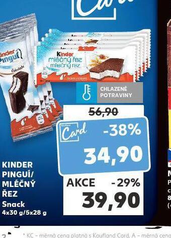 Kaufland Kinder mléčný řez nabídka