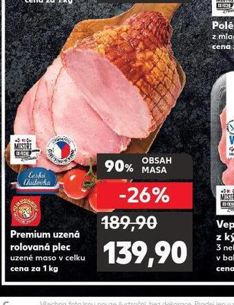 Kaufland Premium uzená rolovaná plec nabídka