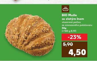 Kaufland Bio mušle se zlatým lnem nabídka