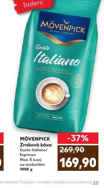 Kaufland Mövenpick zrnková káva nabídka