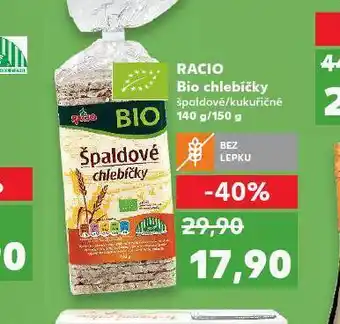 Kaufland Racio bio chlebíčky bez lepku nabídka