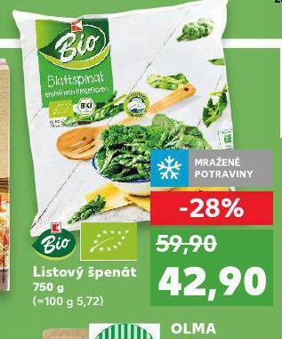 Kaufland Listový špenát nabídka