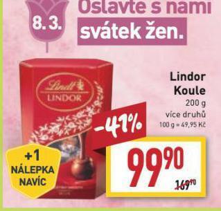 Billa Lindor koule nabídka