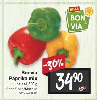 Billa Paprika nabídka