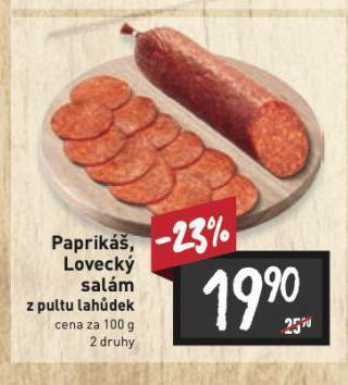 Billa Paprikáš nabídka