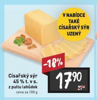 Billa Cisařský sýr nabídka