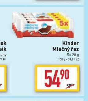 Billa Kinder mléčný řez nabídka