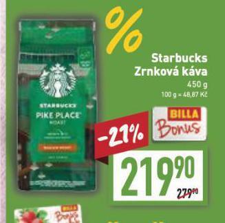Billa Starbucks káva nabídka