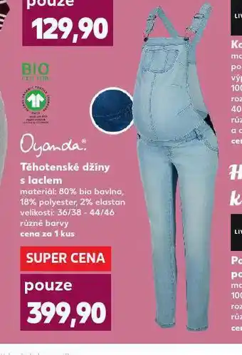 Kaufland Těhotenské legíny s laclem nabídka