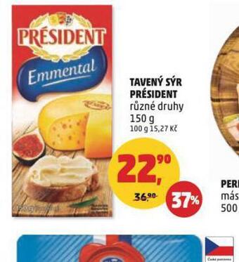 Penny Market Tavený sýr président nabídka