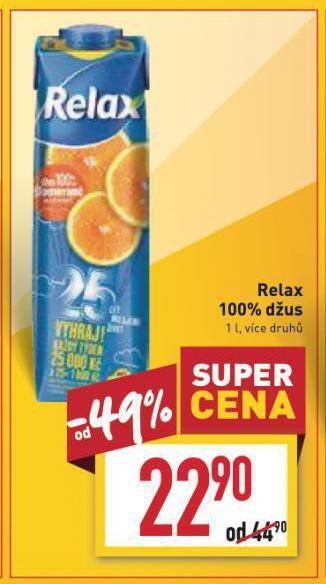 Billa Relax 100% džus nabídka