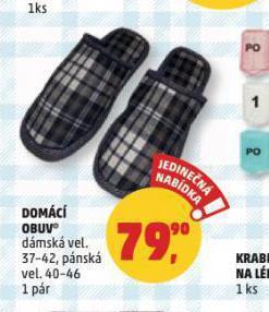 Penny Market Domácí obuv nabídka