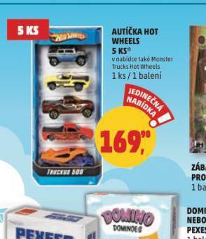 Penny Market Autíčka hot wheels 5 ks nabídka