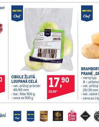 Makro Cibule žlutá loupaná celá nabídka
