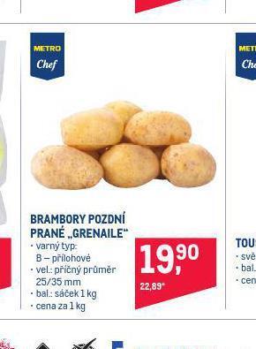 Makro Brambory konzumní pozdní nabídka