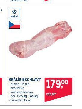Makro Králík bez hlavy nabídka