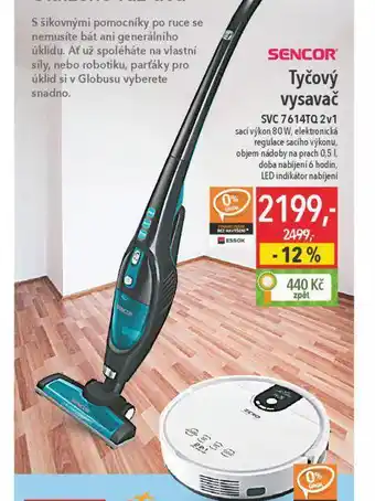 Globus Sencor tyčový vysavač nabídka