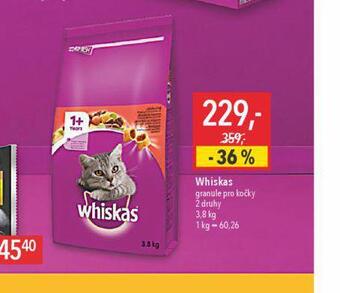 Globus Whiskas granule pro kočky nabídka