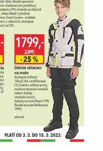 Globus Dětské oblečení na moto nabídka