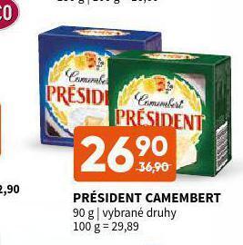 Terno Président camembert sýr nabídka