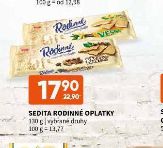 Terno Sedita rodinné oplatky nabídka