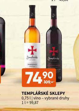 Terno Templářské sklepy nabídka