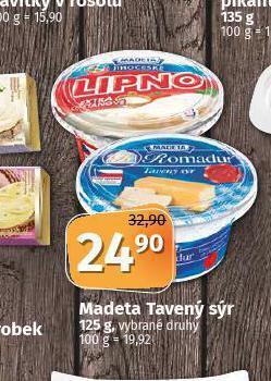 Coop Madeta tavený sýr nabídka