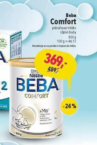 Globus Beba comfort pokračovací mléko nabídka
