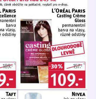 Rossmann Loreal paris casting créme gloss permanentní barva na vlasy nabídka