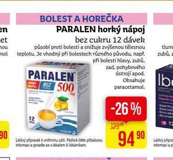 Teta Paralen horký nápoj nabídka