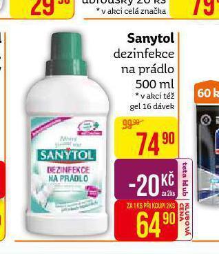 Teta Sanytol dezinfekce na prádlo nabídka