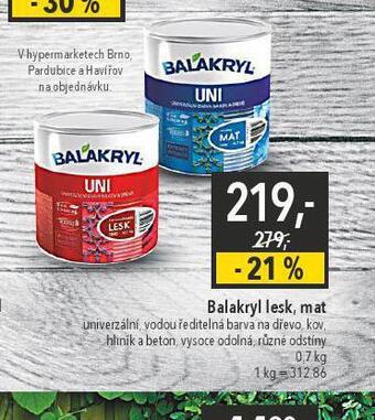 Balakryl lesk, mat
