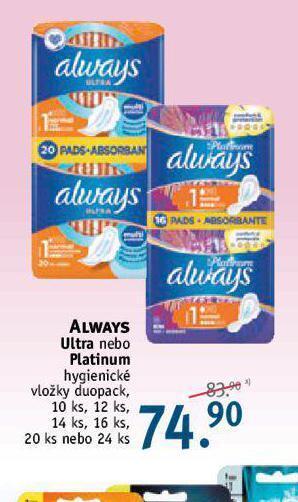 Rossmann Always dámské vložky nabídka