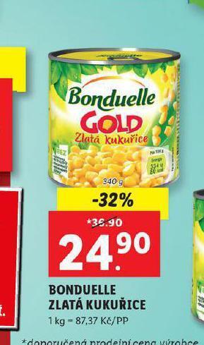 Lidl Bonduelle zlatá kukuřice nabídka