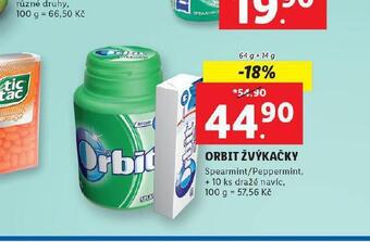Lidl Orbit žvýkačky nabídka