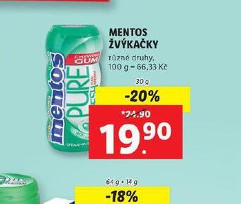 Lidl Mentos žvýkačky nabídka