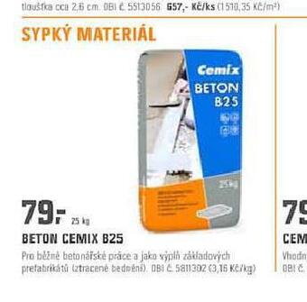OBI Beton cemix b25 nabídka