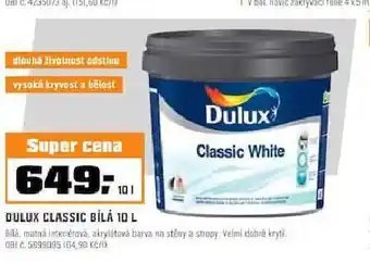 OBI Dulux classic bílá 10 l nabídka