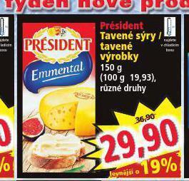 Norma Président tavený sýr nabídka