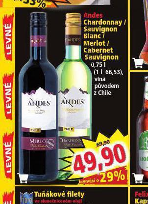 Norma Andes sauvignon blanc nabídka
