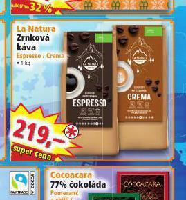 Norma La natura zrnková káva nabídka