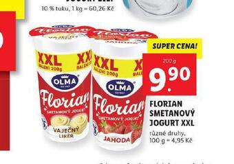 Lidl Florian smetanový jogurt xxl nabídka
