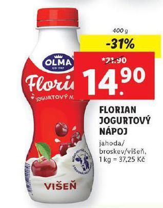 Lidl Florian jogurtový nápoj nabídka