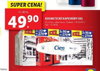 Lidl Cien kosmetické kapesníky xxl nabídka