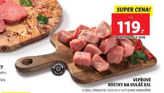 Lidl Vepřové kostky na guláš nabídka