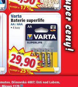Norma Varta baterie superlife nabídka