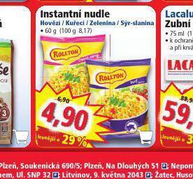 Norma Instantní nudle nabídka