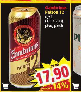 Norma Pivo gambrinus patron 12 nabídka