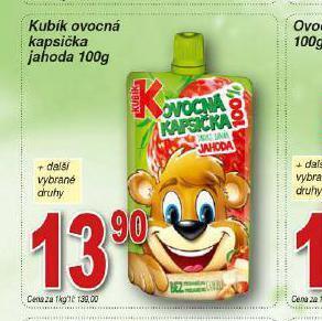 Lidl Kubík ovocná kapsička jahoda nabídka