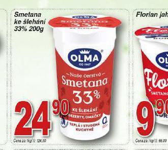 Lidl Olma smetana ke šlehání 33% nabídka
